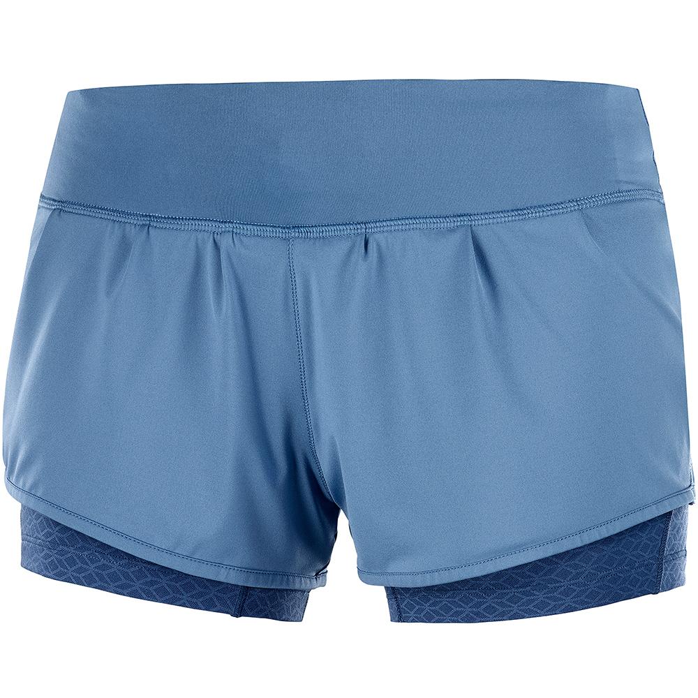 Salomon Singapore Womens Shorts - ELEVATE AERO W Blue | 47912-BROF